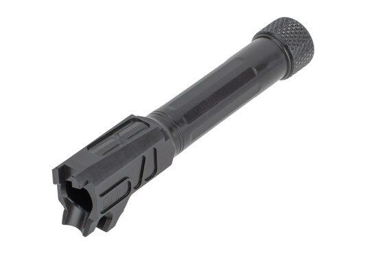 Faxon 9mm P365 threaded barrel with straight flutes and Salt Bath Nitride finish